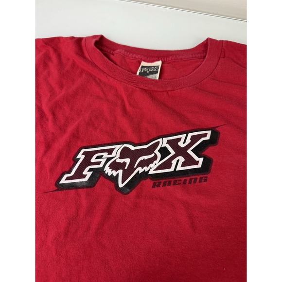 Mens Fox Racing Vintage Y2K T-Shirt Size 2XL Red Motocross MX - Picture 2 of 9